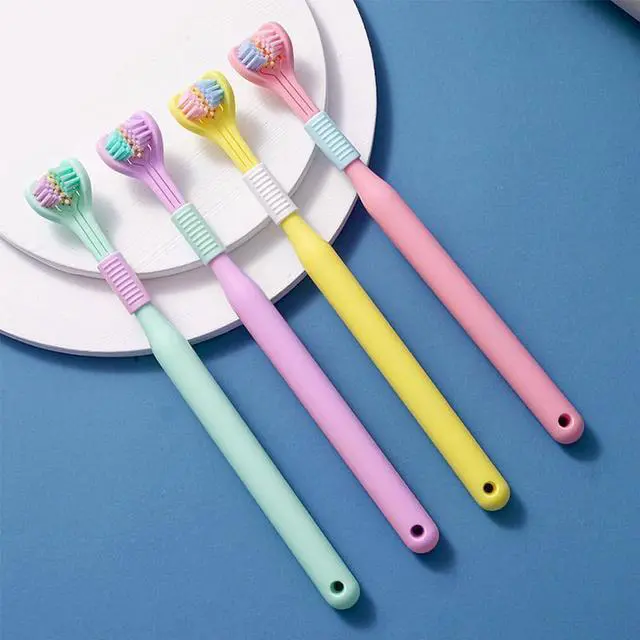 Main image of 1Pc Three-Sided Soft Hair Toothbrush, Effective Wrap-Around Design, Deeply and Thoroughly to Clean Teeth and Gums, Manual Toothbrushes Suitable for Adults and Children Oral Care, Manual Toothbrushes