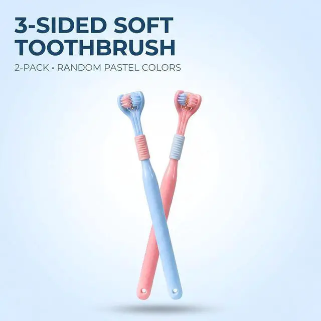 Alt view image 2 of 7 - 1Pc Three-Sided Soft Hair Toothbrush, Effective Wrap-Around Design, Deeply and Thoroughly to Clean Teeth and Gums, Manual Toothbrushes Suitable for Adults and Children Oral Care, Manual Toothbrushes