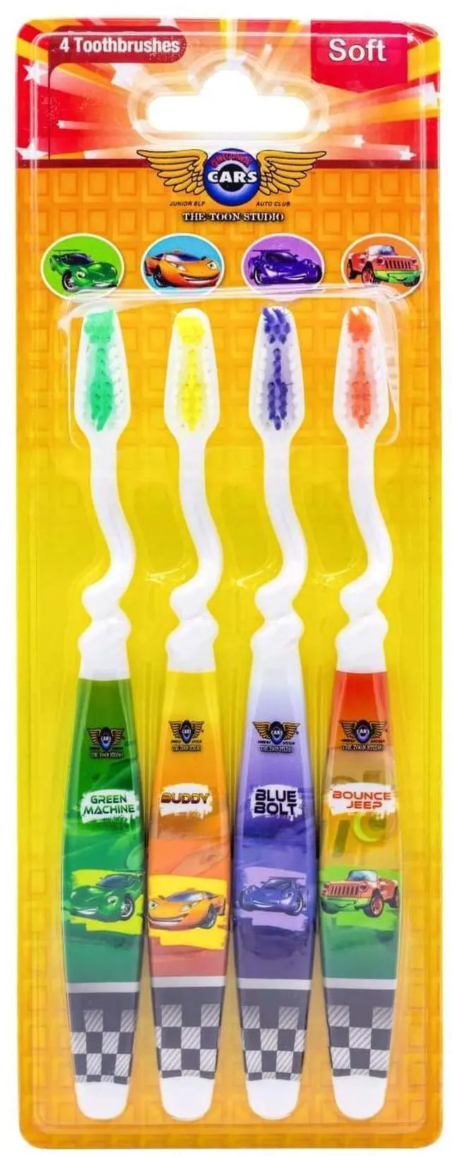 Main image of The Toon Studio Car 4-Count Kids Toothbrush, Soft