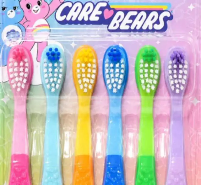 Alt view image 4 of 5 - Care Bears Kids Toothbrush Set, 6 Pack Soft Bristle Toothbrushes for Kids Ages 2+, Extra Gentle Bristles, Small Head, Easy Grip Handle, Fun Care Bears Design, Oral Care