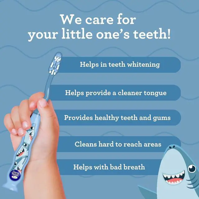 Alt view image 4 of 6 - Kids Toothbrush with Suction Cup & Fun Animal Designs - Soft Bristles for Healthy Gums- Non-Slippery & Mess-Free Toothbrush, 3+ Age- 4 Count (Pack of 2)