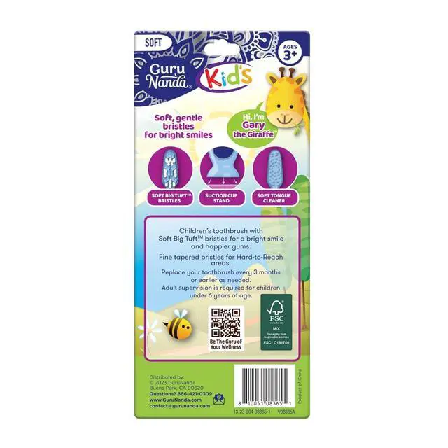 Alt view image 6 of 6 - Kids Toothbrush with Suction Cup & Fun Animal Designs - Soft Bristles for Healthy Gums- Non-Slippery & Mess-Free Toothbrush, 3+ Age- 4 Count (Pack of 2)