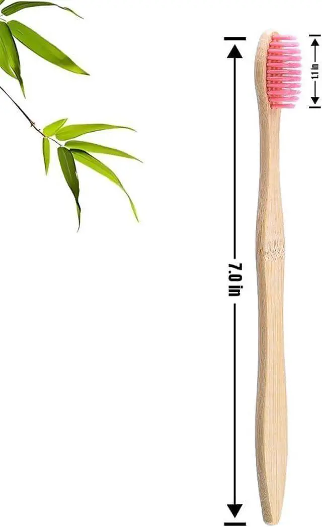 Alt view image 2 of 7 - Bamboo Toothbrushes Medium for Adults and Kids, 7 Pcs | Natural, Biodegradable, BPA Free Bristles, Home and Travel Use