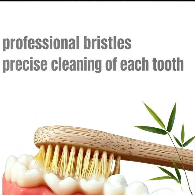 Alt view image 4 of 7 - Bamboo Toothbrushes Medium for Adults and Kids, 7 Pcs | Natural, Biodegradable, BPA Free Bristles, Home and Travel Use