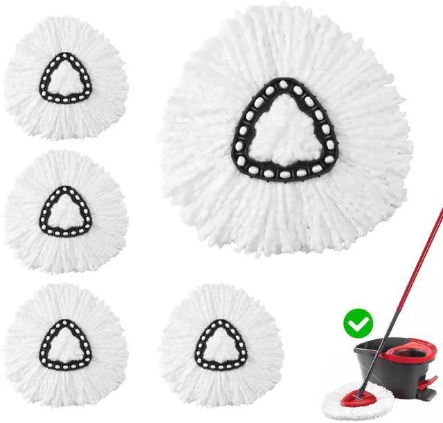 Main image of 4Pack Mop Heads Replacements Compatible with O-Cedar EasyWring1-Tank System | Mop Head Replacement for Hardwood Laminate and Tile Floors Perfect for Daily Kitchen Bath Home Cleaning,Machine Washable