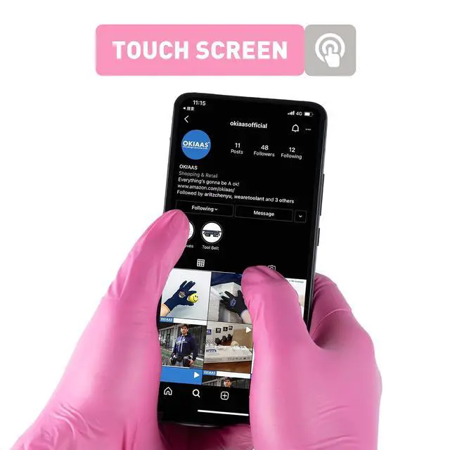 Alt view image 6 of 7 - Vinyl Disposable Gloves, Latex-Free, Powder Free, Food Grade | Food Safe, 5 Mil Thickened for Cleaning, Cooking, Food Prep, Baking, Hair Dye, Tattoo, Pink, Medium, 50 Count