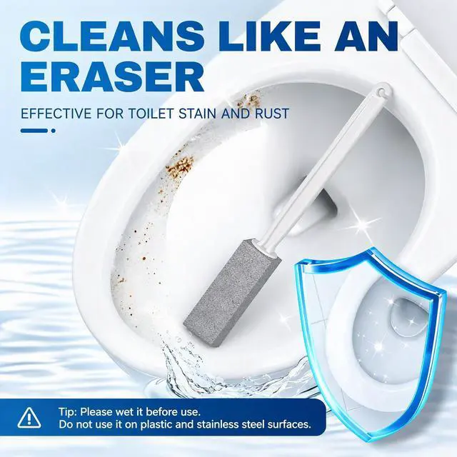 Alt view image 5 of 7 - 2 Pack Pumice Stone for Toilet Cleaning, Extra Long Handle for Removing Bowl Ring, Pool, Bathroom, Toilet Brush