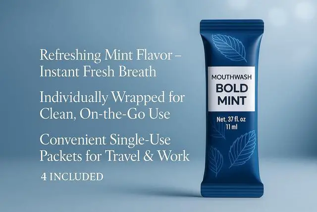 Alt view image 6 of 7 - Travel Dental Care Kit with Toothbrush, Toothpaste, Floss Picks, & Mouthwash Packets - Portable Hygiene Set for Office, Gym, Hotels, & Emergencies