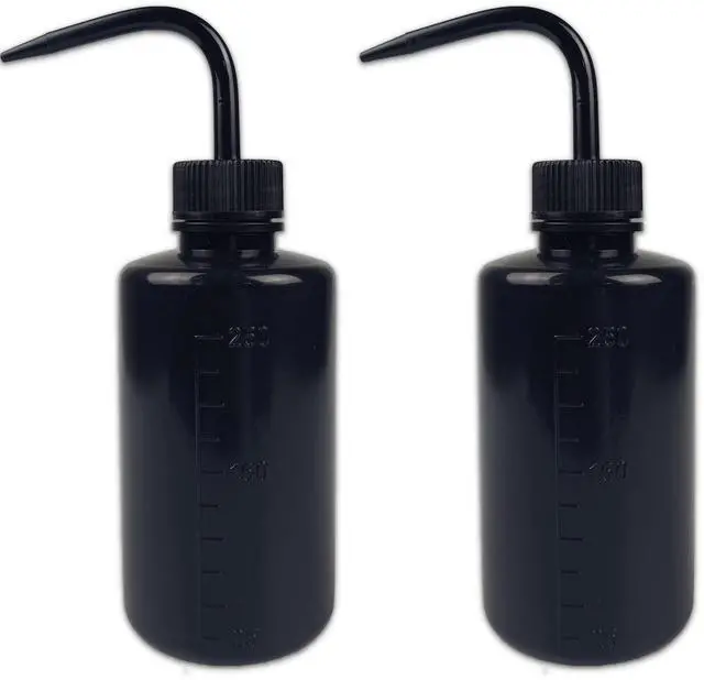 Main image of 2Pcs 250ml 8.5oz Plastic Safety Wash Bottle,Black | Narrow Mouth,Squeeze Bottles,For Tattoo Wash,Chemistry, Industry,Lab & Gardening