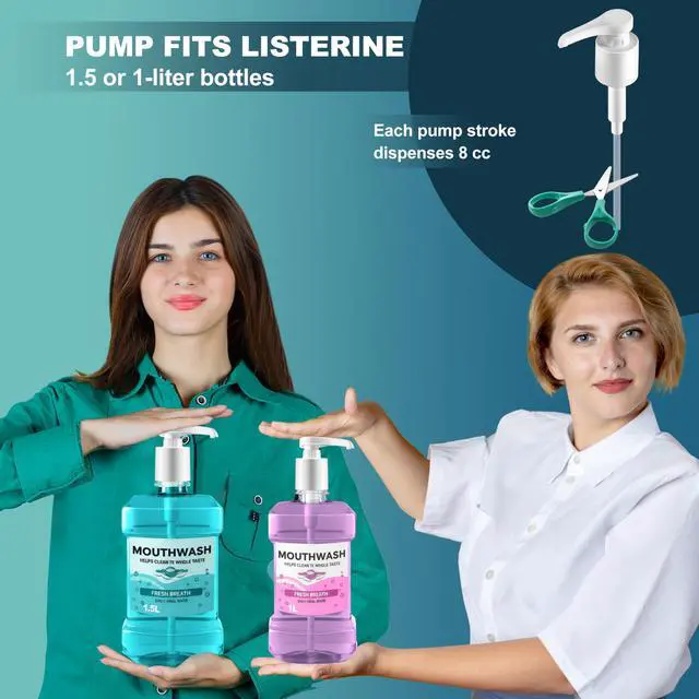Alt view image 3 of 7 - Pump Dispenser, Made for Listerine 1.5 or 1 Liter Bottles (1)