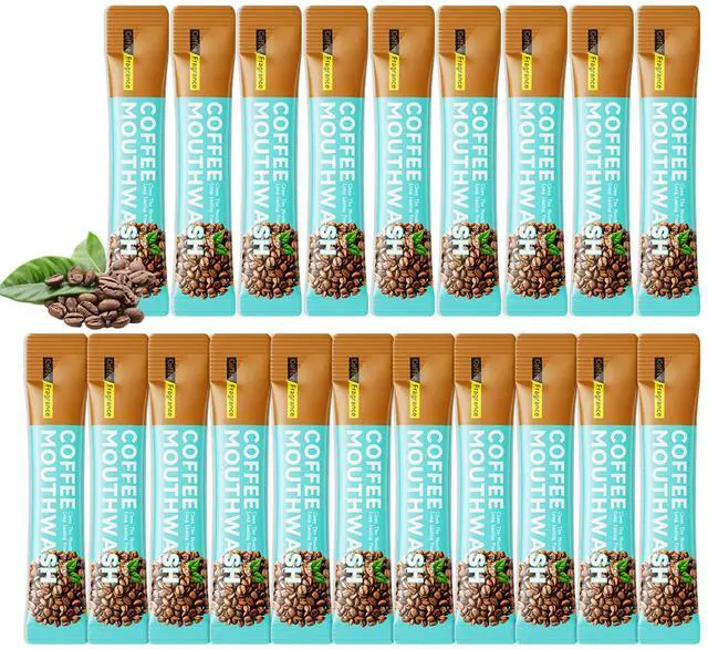 Main image of Mini Mouthwash Travel Size,Coffee Flavor Portable Individual Travel Mouth Wash for Fresh Breath, Refreshing Long Lasting Gentle Oral Care Mouthwash Packs(Pack of 20)