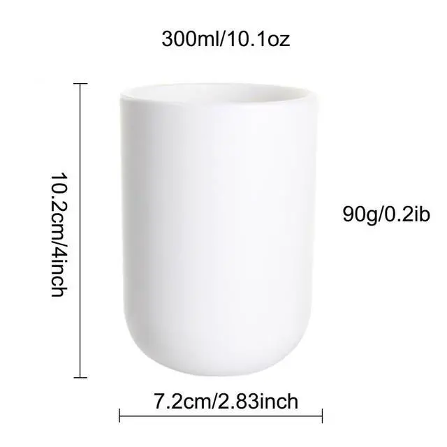 Alt view image 2 of 6 - Solid Color mouthwash Cup, Simple Solid Color Toothbrush Cups, Toothbrush Holder 1 Piece, 10 oz (300 ml)(White)