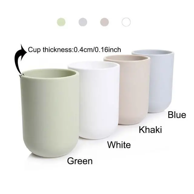 Alt view image 3 of 6 - Solid Color mouthwash Cup, Simple Solid Color Toothbrush Cups, Toothbrush Holder 1 Piece, 10 oz (300 ml)(White)