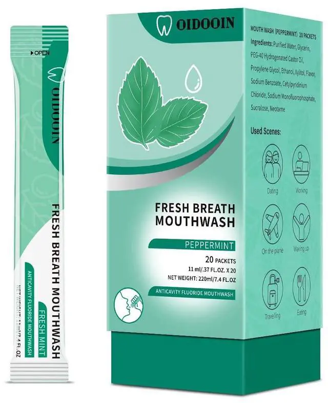 Main image of Travel Size Mouthwash Mini Mouth wash for Fresh Breath (Pack of 20) | Mouthwash Travel Size,alcohol free mouthwash for adults,mini mouth wash travel size,