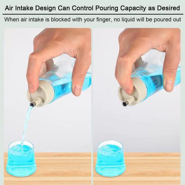Alt view image 4 of 6 - Glass Mouthwash Dispenser for Bathroom, 8.8OZ Mouth Wash Container Bottle with Lid Cup, Small Clear Refillable Mouthwash Holder Decanter for Countertop, Multifunctional Glass Bottle