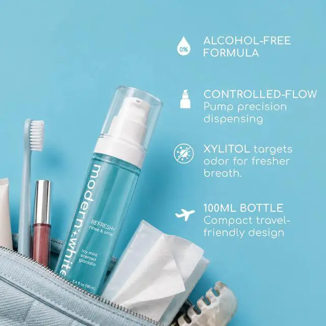 Alt view image 5 of 7 - Mouthwash, Precision Pump, Alcohol-Free, 100 ML, Pack of 1 | Long-Lasting Mint Oral Rinse for Fresh Breath, Zero Burn, TSA Friendly, Xylitol-Enriched, Controlled Mess-Free Dispensing