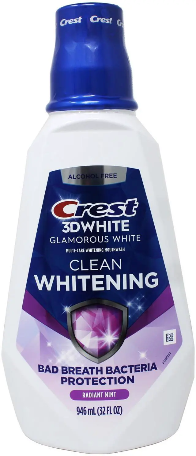 Main image of 3D White Glamorous White Mouthwash, Alcohol Free Multi-Care Whitening Mouthwash, Arctic Mint, 32 fl oz (946 mL)