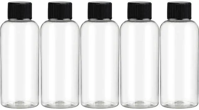 Main image of Travel Bottles for Toiletries 3.4 oz Travel Size Mouthwash Bottles with Black Screw Cap, BPA Free Leak-Proof Portable Liquid Container 5 pack