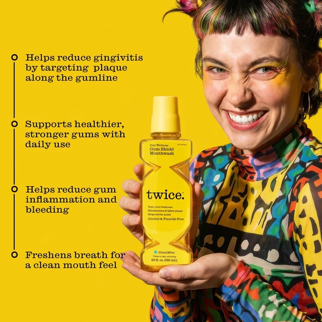 Alt view image 4 of 7 - Gum Shield Antigingivitis Mouthwash with 0.05% CPC Alcohol & Fluoride-Free Oral Rinse to Help Prevent Gingivitis & Control Plaque, Shield Mint, 20 Fl Oz