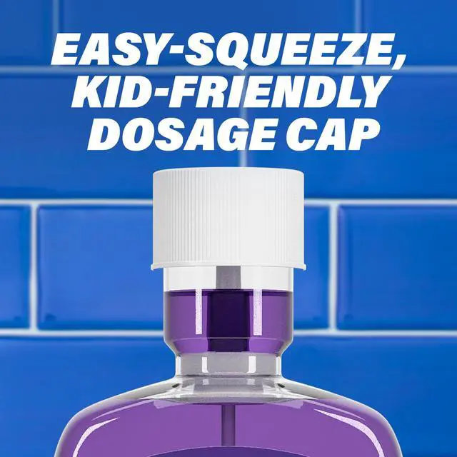 Alt view image 7 of 7 - Kids Anticavity Fluoride Rinse Groovy Grape 16.9 fl. oz. Accurate Dosing Cup, Alcohol Free