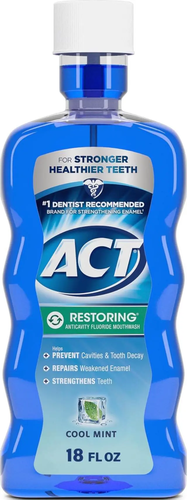 Main image of Restoring Fluoride Mouthwash 18 fl. oz. Strengthens Tooth Enamel, Cool Mint