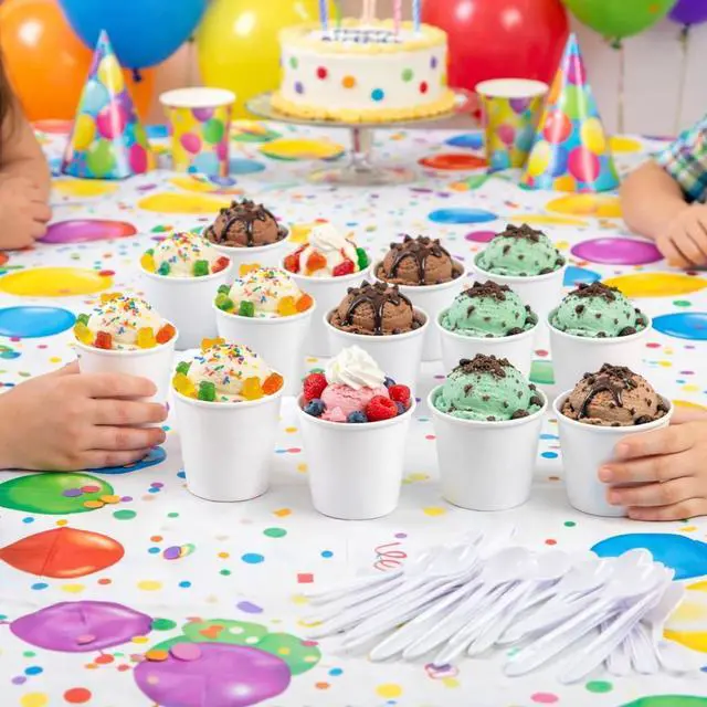 Alt view image 4 of 6 - 3 oz Paper Cups Small Disposable 3 Ounce Bathroom Mouthwash & Rinsing Cups for Oral Care, Mini Espresso Shots, Small Dessert Cups for Birthday Parties, Guest Bath, Travel, Vanity 50 pack