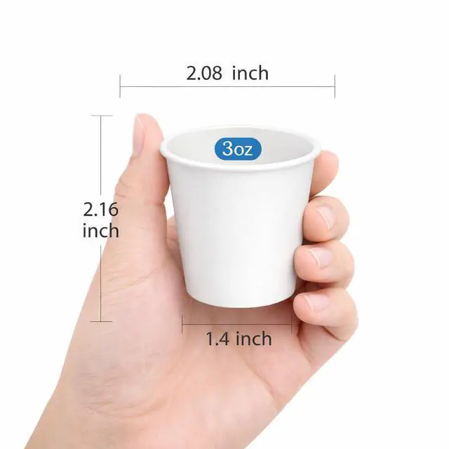 Alt view image 5 of 6 - 3 oz Paper Cups Small Disposable 3 Ounce Bathroom Mouthwash & Rinsing Cups for Oral Care, Mini Espresso Shots, Small Dessert Cups for Birthday Parties, Guest Bath, Travel, Vanity 50 pack