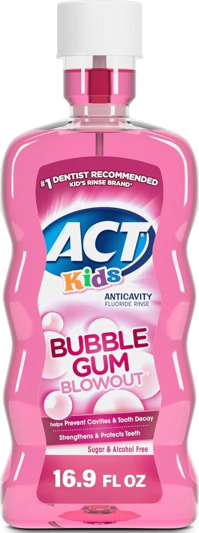 Main image of Kids Anticavity Fluoride Mouthwash, Bubble Gum Blowout, 16.9 fl. oz. | Sugar free and alcohol free mouth rinse for children, strengthen teeth, reduce occurrence of cavities, maximum OTC fluoride