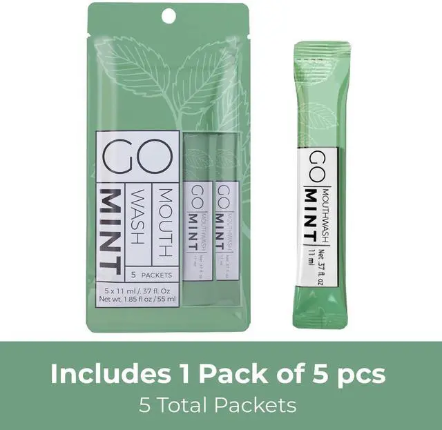 Alt view image 2 of 6 - to GO mouthwash no Alcohol Formula (Mint, 5 Individual Packets)