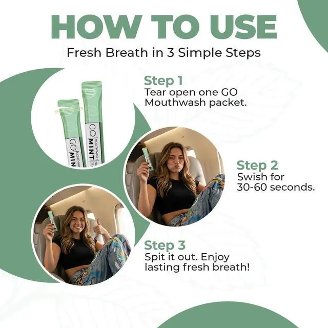 Alt view image 3 of 6 - to GO mouthwash no Alcohol Formula (Mint, 5 Individual Packets)