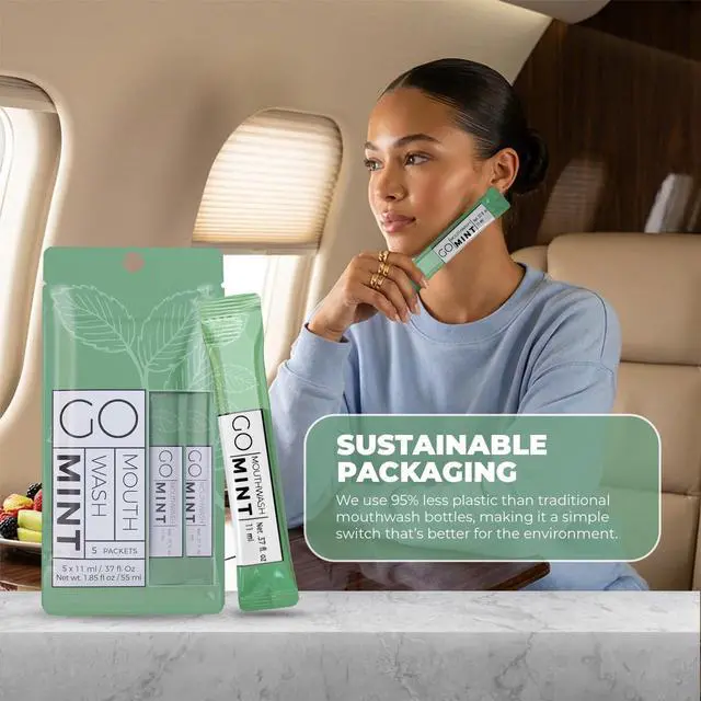 Alt view image 4 of 6 - to GO mouthwash no Alcohol Formula (Mint, 5 Individual Packets)