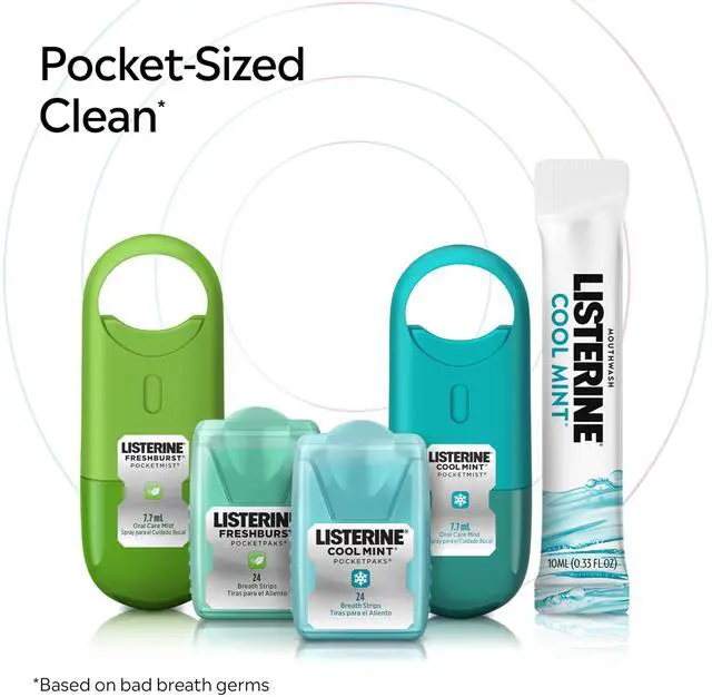 Alt view image 7 of 7 - Pocketmist Oral Care Mist, Cool Mint, 0.26 fl. oz/7.7 mL x 2 | Instant Fresh Breath, Non-Aerosol, Sugar-Free, Travel Size Mouth Spray, Kills 99% Bad Breath Germs, On-The-Go, Portable