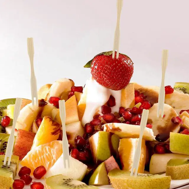 Alt view image 3 of 7 - 100 Pack Bamboo Appetizer Forks, Toothpick for Appetizer, 3.5 Inch Mini Forks for Fruit, Cocktail, Charcuterie Boards Accessories (100 Pack)