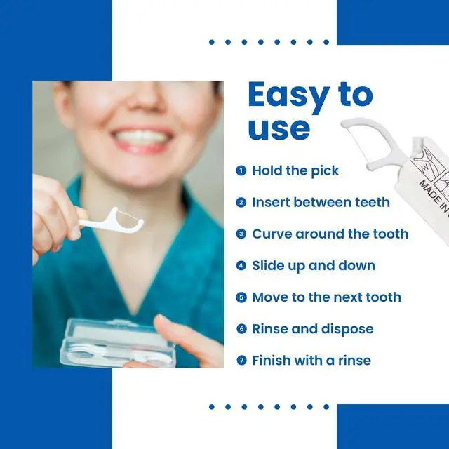 Alt view image 6 of 7 - Dental Floss Picks (Pack of 10) - Individually Wrapped Oral Care Flossers for Adults & Kids - Travel Dental Picks for Teeth Cleaning & Plaque Removal - No Break & No Shred Floss