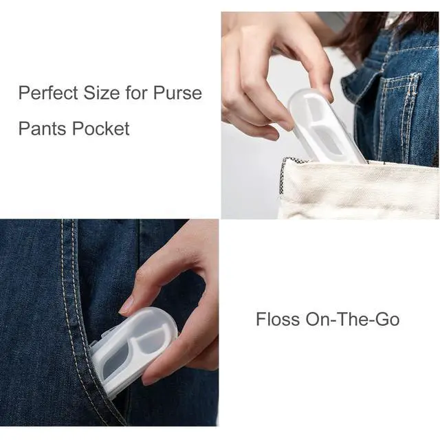 Alt view image 5 of 7 - Floss Picks 2 Travel Case,2X The Clean No Break Dental Floss,Storage 10 Count LIAMOSS Professional Toothpicks Compact and Portable for Pocket Purse Floss Organizer