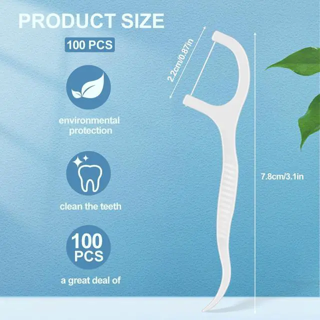 Alt view image 2 of 7 - Dental Floss Picks, 100 Count | Easy Grip Handle, Storage Box, Travel, Teeth Clean & Oral Care