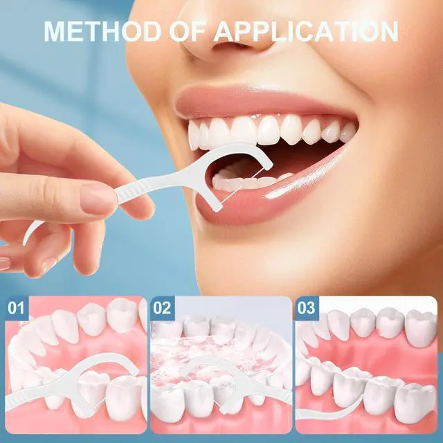 Alt view image 3 of 7 - Dental Floss Picks, 100 Count | Easy Grip Handle, Storage Box, Travel, Teeth Clean & Oral Care