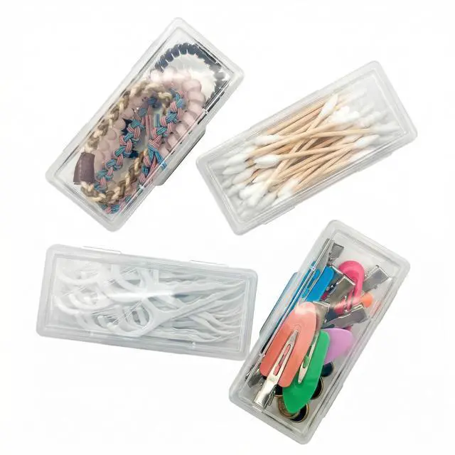 Main image of Portable Cotton Swab & Pad Holder for Travel | Clear Plastic Bud Case with Dustproof Lid - Small Dispenser for Floss Picks, Toothpicks, and Beauty Essentials