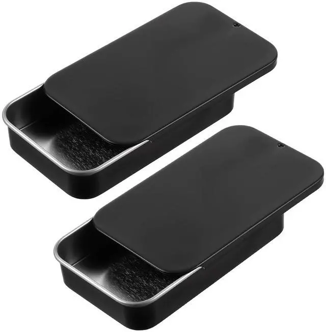 Main image of 2 PCS Mini Travel Dental Floss Case, Portable Purse Floss Pick Holder, Small Toothpick Dispenser, Convenient Refillable Glide Storage Adult Floss in Box for Travel Dates Dinners Hotels (Black)