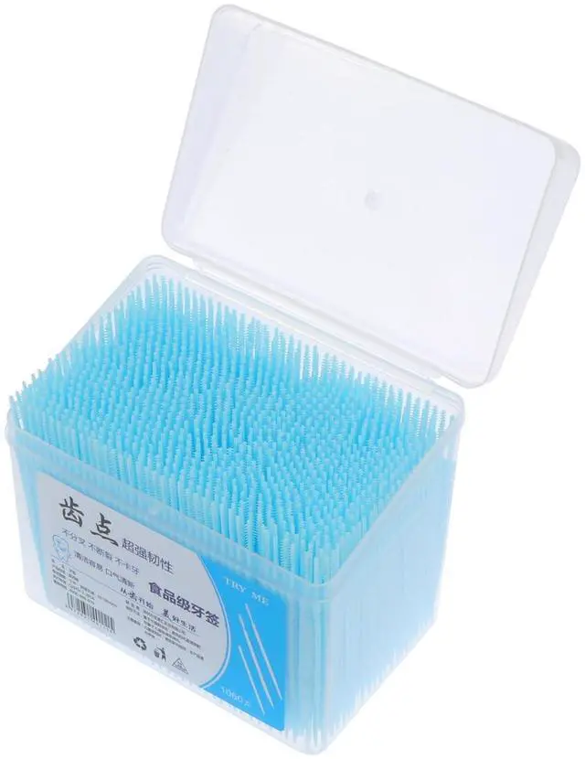 Main image of Double Head Dental Floss Interdental Toothpicks Food Grade Thin Plastic Toothpicks Portable Tooth Picks for Teeth Cleaning Travel and Home Use 1 Pack