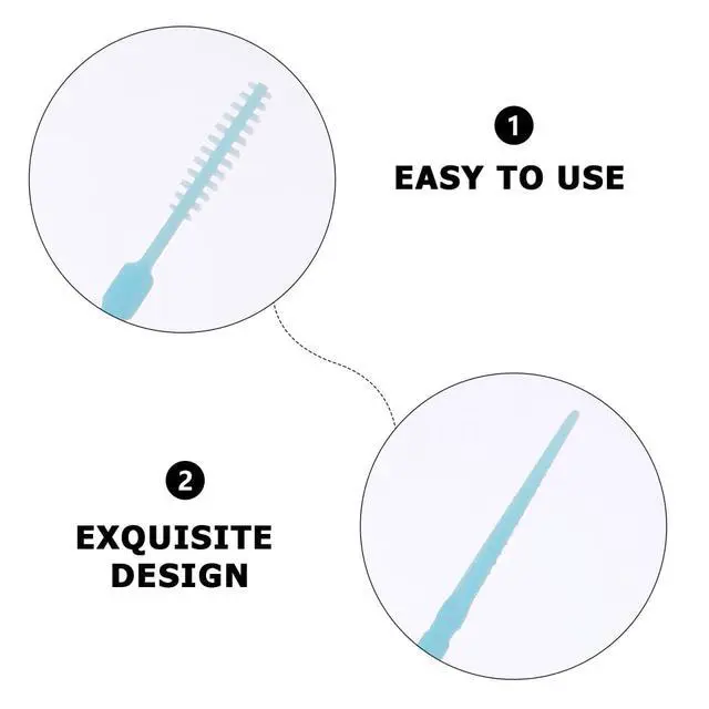 Alt view image 6 of 7 - Double Head Dental Floss Interdental Toothpicks Food Grade Thin Plastic Toothpicks Portable Tooth Picks for Teeth Cleaning Travel and Home Use 1 Pack