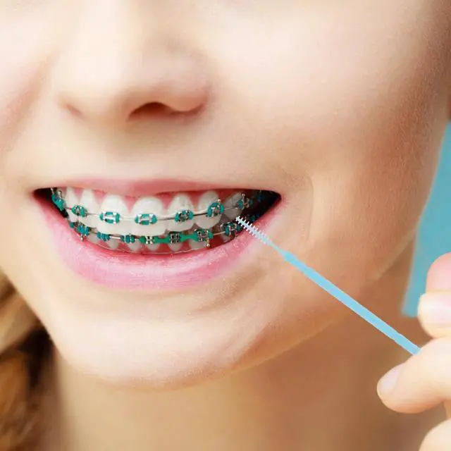 Alt view image 2 of 7 - Double Head Dental Floss Interdental Toothpicks Food Grade Thin Plastic Toothpicks Portable Tooth Picks for Teeth Cleaning Travel and Home Use 1 Pack