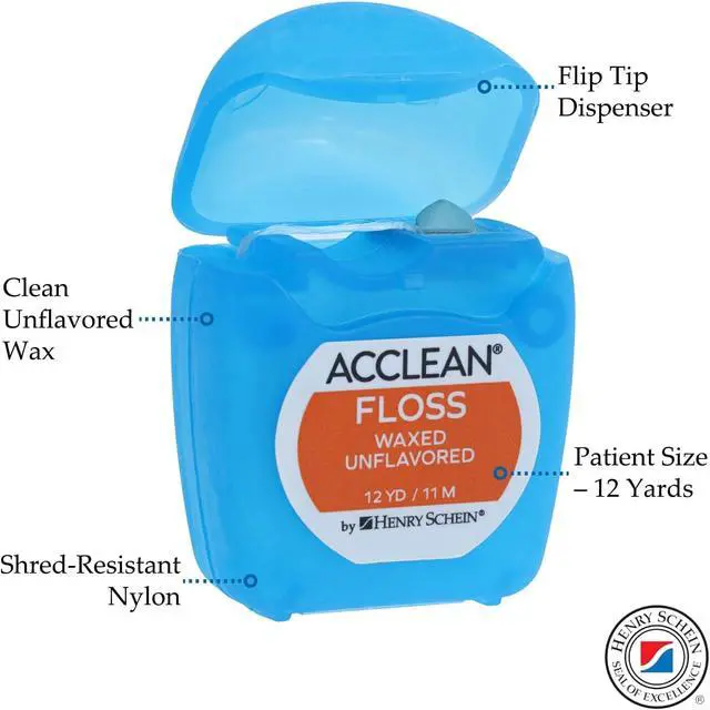 Alt view image 2 of 7 - Acclean Waxed Dental Floss, 12 Yds, Unflavored, Shred-Resistant, 6 Ct | Removes Plaque between Teeth, Helps Support Healthy Gums, Smooth Glide for Daily Oral Care, Flip-Top Dispenser, Home Use