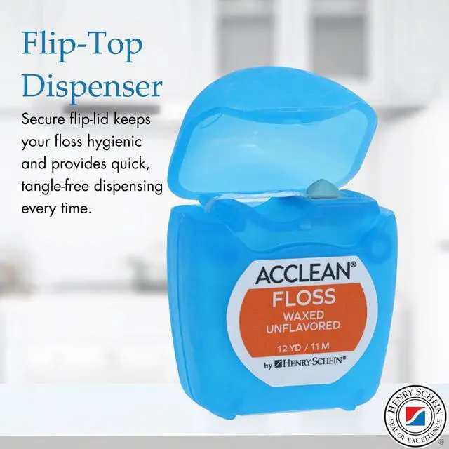 Alt view image 6 of 7 - Acclean Waxed Dental Floss, 12 Yds, Unflavored, Shred-Resistant, 6 Ct | Removes Plaque between Teeth, Helps Support Healthy Gums, Smooth Glide for Daily Oral Care, Flip-Top Dispenser, Home Use