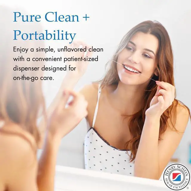 Alt view image 7 of 7 - Acclean Waxed Dental Floss, 12 Yds, Unflavored, Shred-Resistant, 6 Ct | Removes Plaque between Teeth, Helps Support Healthy Gums, Smooth Glide for Daily Oral Care, Flip-Top Dispenser, Home Use