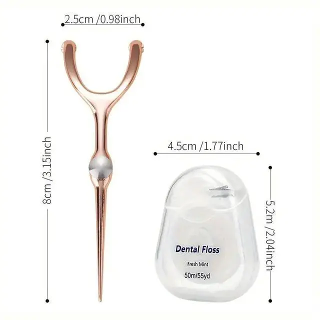 Alt view image 2 of 7 - 2 Set Stainless Steel Dental Floss Set with Replaceable Picks, Toothpick Holder & 1968.5inch Roll - Portable Oral Care Kit in PVC Case