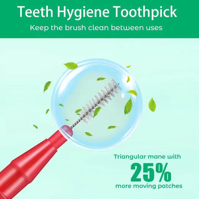 Alt view image 3 of 7 - 50 Pcs Care Tool Interdental Tooth Floss: Plastic Tooth Floss Toothpick 2.5mm, Dental Head for Daily Oral Hygiene, Teeth Cleaning Tool & Oral Care Accessories for Home & Travel, Red
