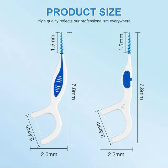 Alt view image 5 of 7 - 50PCS Dental Floss Picks for Adults with Brush Picks, Mint Flavor, 2-in-1 Interdental Brushes Toothpick for Deep Cleaning, Travel Cases Tooth Picks Flossers for Teeth, Easy Grip