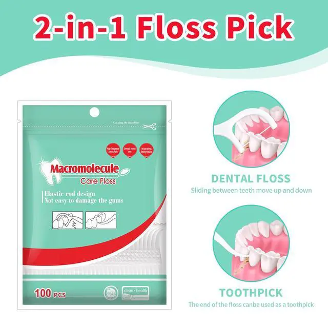 Alt view image 6 of 7 - 200 Count Floss Picks - Unflavored Flossers for Adults - Pack of 2 | Non-Breakable,Portable Travel Case,Smooth and Durable,Bulk Pack,200 count