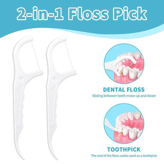 Alt view image 5 of 7 - 600 Count Dental Floss Picks Non-Slip Grip Handle,Non-Breakable Tooth Picks Flossers Includes 12 Portable Cases,Family Restaurant Bulk Pack